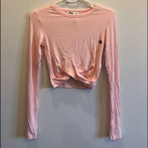 Hollister pink long sleeve twisted top NEVER WORN